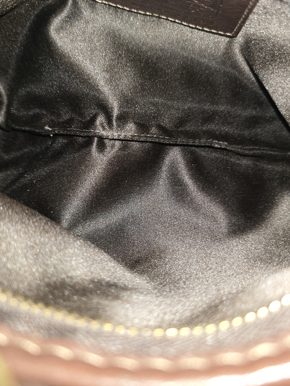 Coach Dark Brown Signature Canvas Shoulder Bag with Leather Trim - Picture 5 of 6